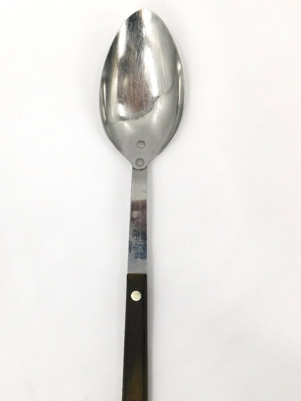 Vintage EKCO Vanadium Flint Stainless Steel Riveted Serving Spoon USA